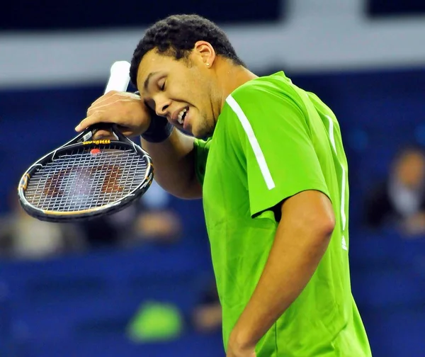 Wilfried Tsonga Fransa Nın Rekabet Karşı Novak Djokovic Sırbistan Atp — Stok fotoğraf