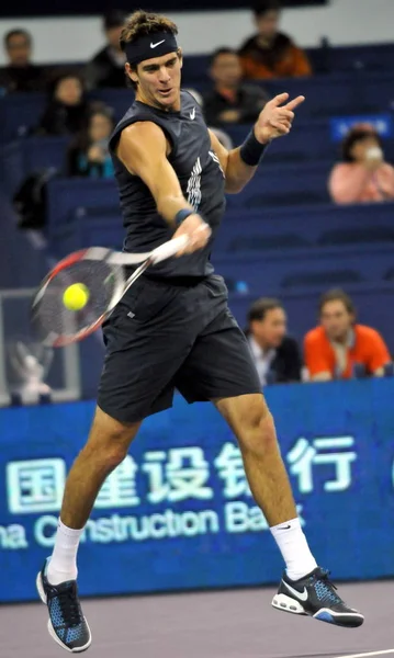 아르헨티나의 Potro 프랑스의 Wilfried Atp 테니스 2008 상하이 중국에서의 경기에서 — 스톡 사진