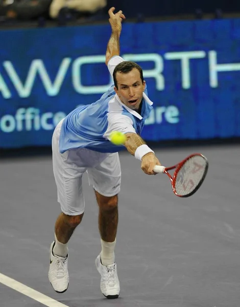 Stepanek 체코어 공화국의 프랑스의 시몬에 Atp 테니스 마스터즈 2008 상하이에서 — 스톡 사진