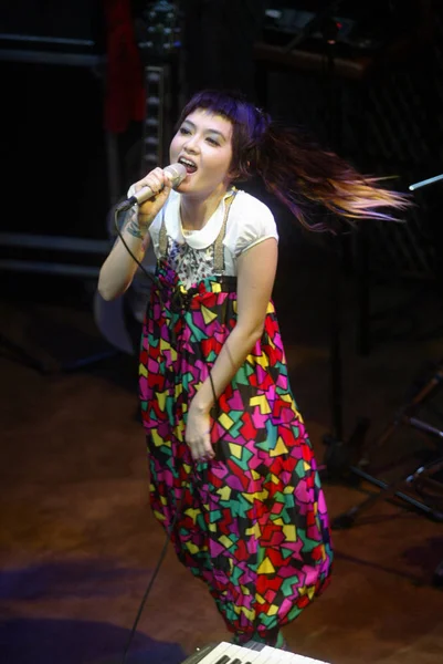 Cantante Taiwanesa Mavis Fan Actúa Durante Concierto Solitario Taiwán Septiembre — Foto de Stock