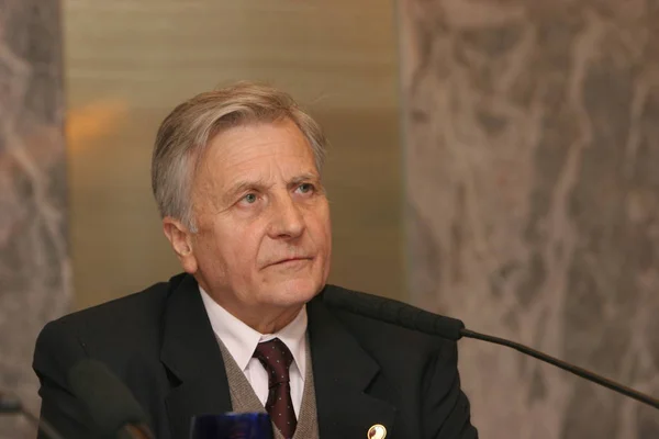 Jean Claude Trichet Presidente Del Banco Central Europeo Durante Una — Foto de Stock