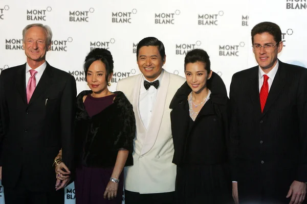 Desde Izquierda Lutz Bethge Director Gerente Montblanc International Actor Hong — Foto de Stock