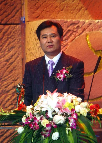 Zhang Jindong Przewodniczący Suning Appliance Group Podczas Ceremonii Wręczenia Nagród — Zdjęcie stockowe
