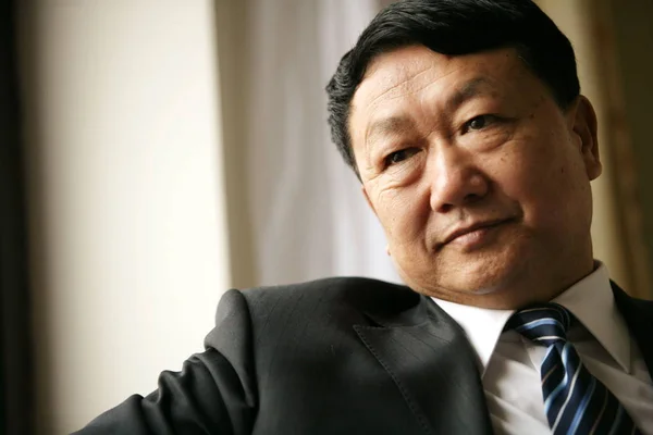 Zhou Furen Πρόεδρος Της Xiyang Group Κατά Διάρκεια Συνέντευξης Στο — Φωτογραφία Αρχείου