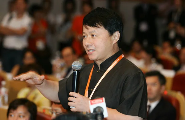 2008年8月2日 在中国东部浙江省杭州市举行的第二届Apec商务咨询理事会峰会上 国际数据集团 Idg 中国总裁Hugo Shong — 图库照片