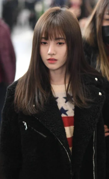 Actriz Cantante China Jingyi Llega Aeropuerto Shanghai China Febrero 2019 —  Fotos de Stock