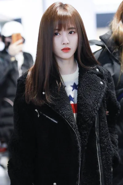 Actriz Cantante China Jingyi Llega Aeropuerto Shanghai China Febrero 2019 —  Fotos de Stock