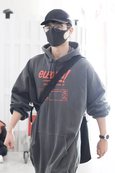 Chinese Actor Liu Haoran Arrives Beijing Capital International Airport Departure — Stock Photo, Image