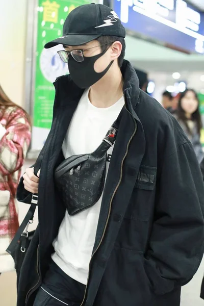 Chinese Actor Liu Haoran Arrives Beijing Capital International Airport Beijing — Stock Photo, Image