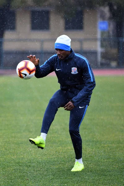 Der Nigerianische Fußballspieler Odion Ighalo Der Neue Spieler Des Shanghai — Stockfoto