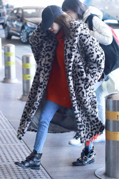 Taiwanese Singer Jolin Tsai Arrives Beijing Capital International Airport Departure — Stock Photo, Image