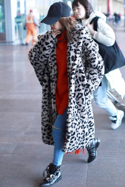 Taiwanese Singer Jolin Tsai Arrives Beijing Capital International Airport Departure — Stock Photo, Image