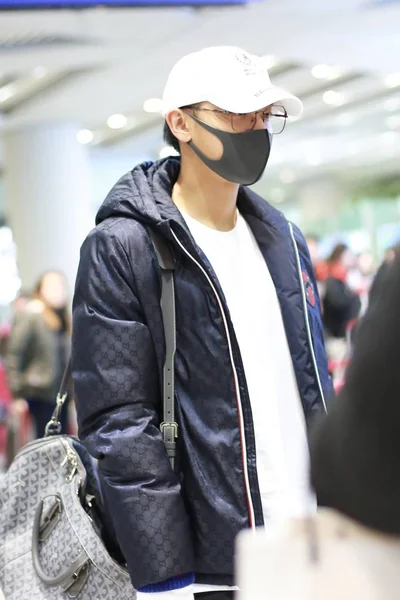 Chinese Actor Huang Zitao Better Known Tao Arrives Beijing Capital — Stock Photo, Image