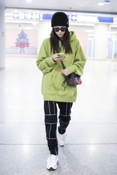 Китайская Актриса Чжун Чуси Прибыла Международный Аэропорт Пекина Китай Февраля — стоковое фото