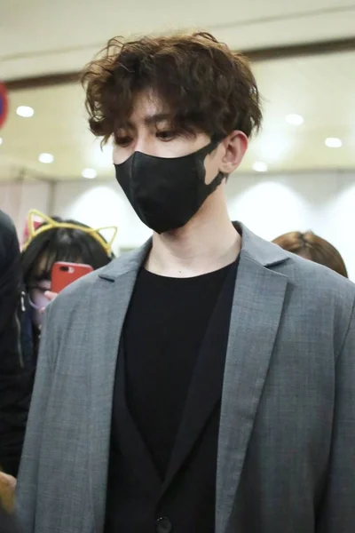 Singer Rapper Cai Xukun Chinese Boy Group Nine Percent Arrives — Stock Photo, Image