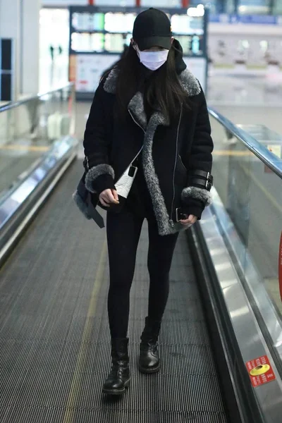Taiwanese Musician Actress Nana Yang Ouyang Nana Arrives Beijing Capital — Stockfoto