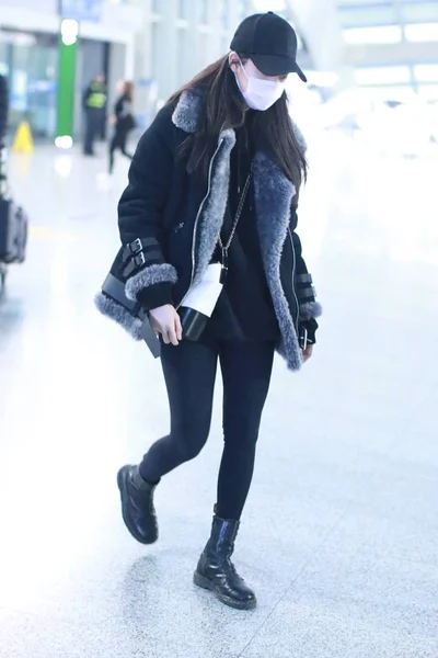 Taiwanese Musician Actress Nana Yang Ouyang Nana Arrives Beijing Capital — Stock Fotó