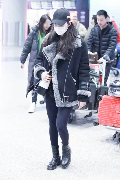 Taiwanese Musician Actress Nana Yang Ouyang Nana Arrives Beijing Capital — Stock Photo, Image