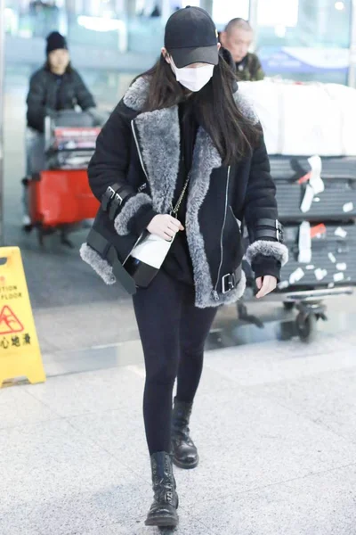 Taiwanese Musician Actress Nana Yang Ouyang Nana Arrives Beijing Capital — Stock fotografie