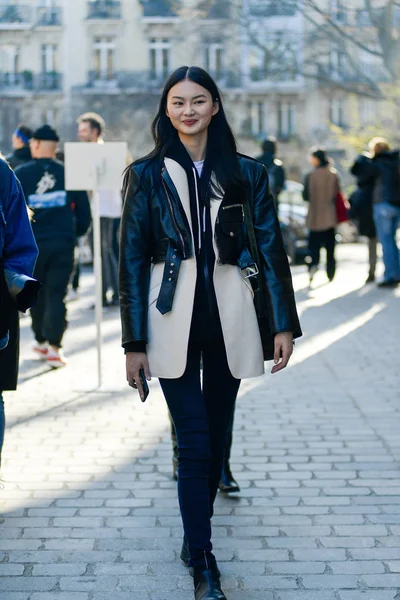 Chinesisches Model Cong Ist Paris Während Der Pariser Modewoche Herbst — Stockfoto