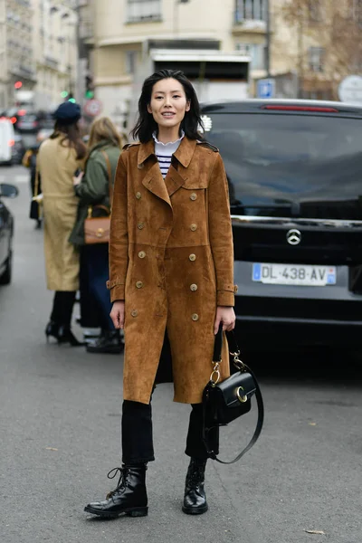 Kínai Modellt Liu Wen Érkezik Chole Divat Show Alatt Párizsi — Stock Fotó