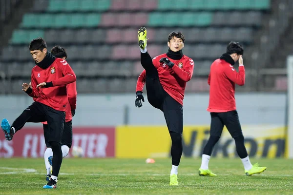 Pemain Dari Gyeongnam Korea Selatan Mengambil Bagian Dalam Sesi Latihan — Stok Foto