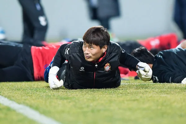 Pemain Dari Gyeongnam Korea Selatan Mengambil Bagian Dalam Sesi Latihan — Stok Foto