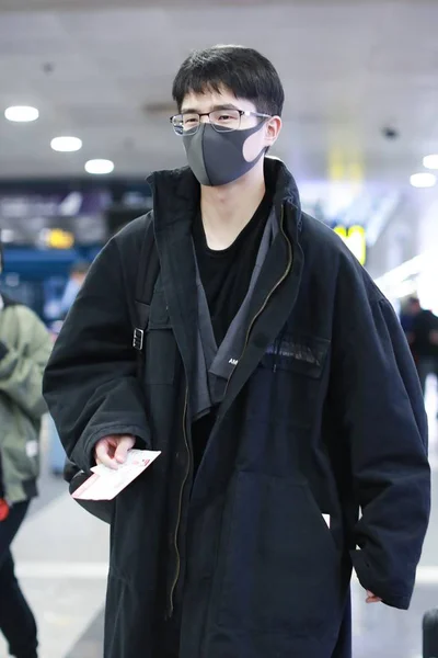 Chinese Actor Liu Haoran Arrives Beijing Capital International Airport Beijing — Stok fotoğraf