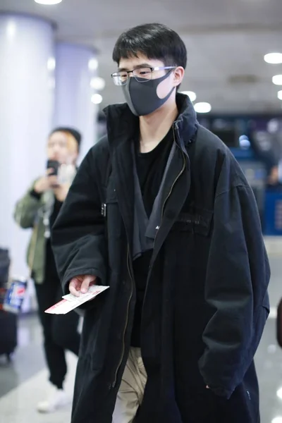 Chinese Actor Liu Haoran Arrives Beijing Capital International Airport Beijing — Stok fotoğraf