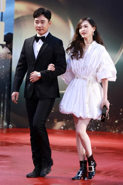 Chinese Actress Tiffany Tang Yan Her Actor Husband Luo Jin — Stock Photo, Image