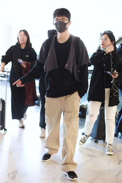 Chinese Actor Liu Haoran Arrives Beijing Capital International Airport Beijing — Stock Photo, Image