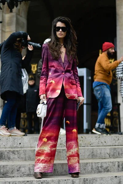 Calça Rua Paris Fashion Week Fall Winter 2019 2020 Paris — Fotografia de Stock