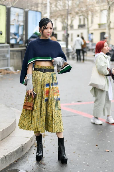 フランスのパリのファッション週間婦人服秋冬 2019年 2020 ストリート スナップします — ストック写真