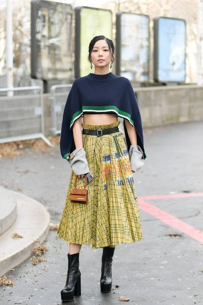 Paris Mode Vecka Frukläder Höst Vinter 2019 2020 Street Snap — Stockfoto