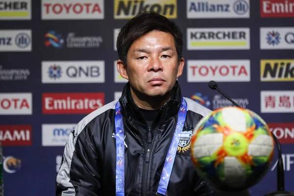 Kepala Pelatih Toru Oniki Dari Japan Kawasaki Frontale Menghadiri Konferensi — Stok Foto