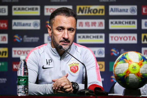 Head Coach Vitor Pereira China Shanghai Sipg Attends Press Conference — Stock Photo, Image