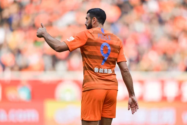 Futbolista Italiano Graziano Pelle Shandong Luneng Taishan Celebra Después Anotar — Foto de Stock