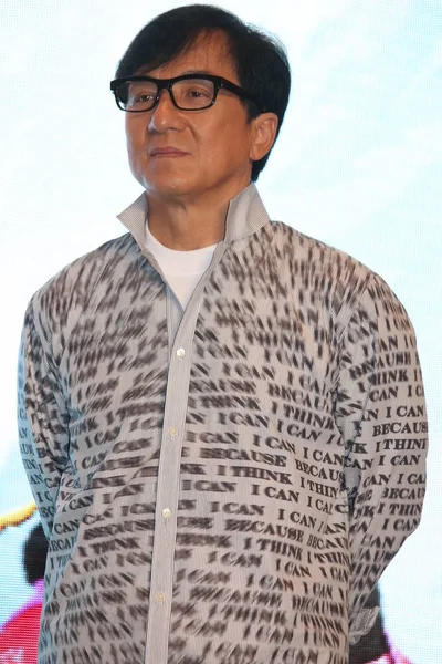 Jackie Chan Estrella Acción Hong Kong Asiste Una Conferencia Prensa — Foto de Stock