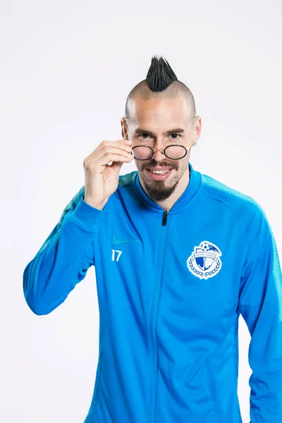 Portret Słowacki Piłkarz Marek Hamsik Dalian Yifang 2019 Chińskie Stowarzyszenie — Zdjęcie stockowe
