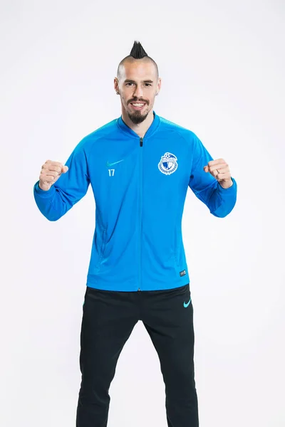 Portret Słowacki Piłkarz Marek Hamsik Dalian Yifang 2019 Chińskie Stowarzyszenie — Zdjęcie stockowe