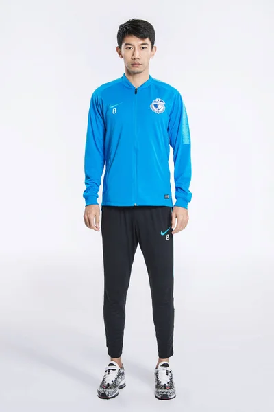 Porträtt Kinesiska Fotbollspelare Zhu Ting Dalian Yifang För 2019 Kinesiska — Stockfoto