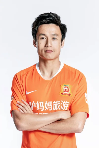 Retrato Jogador Futebol Chinês Zhibo Wuhan Zall Para Super Liga — Fotografia de Stock