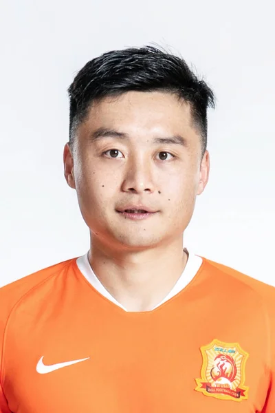 Портрет Китайський Футболіста Повісити Ухань Zall Юнайтед 2019 Китайської Асоціації — стокове фото