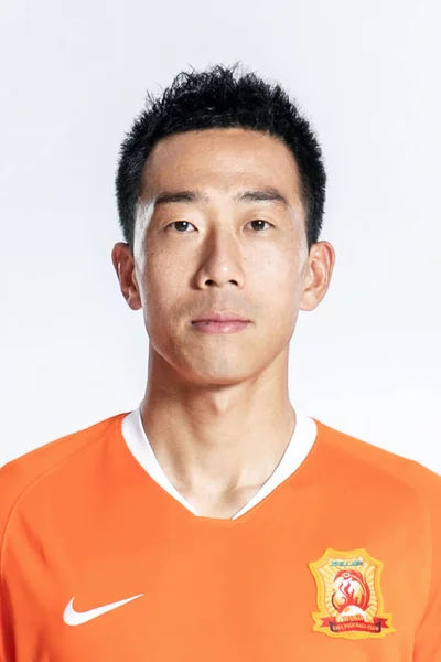 Portret Van Chinese Voetballer Lied Zhiwei Van Wuhan Zall Voor — Stockfoto