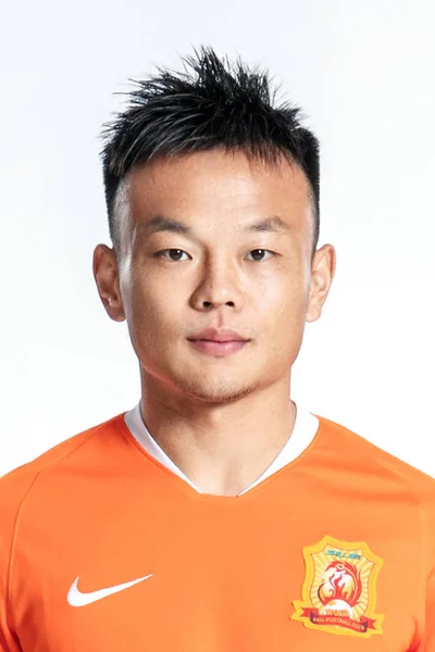 Портрет Китайський Футболіста Чжоу Tong Ухань Zall Юнайтед 2019 Китайської — стокове фото