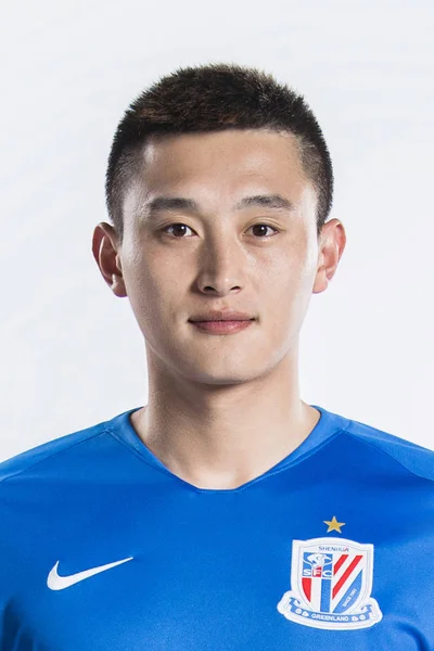 Exclusive Portrait Chinese Soccer Player Zhu Jianrong Shanghai Greenland Shenhua — Stock Photo, Image