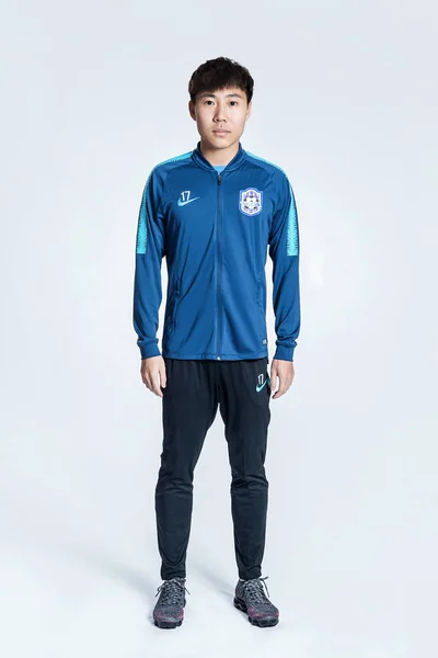 Exclusive Portrait Chinese Soccer Player Hui Jiakang Tianjin Teda Untuk — Stok Foto