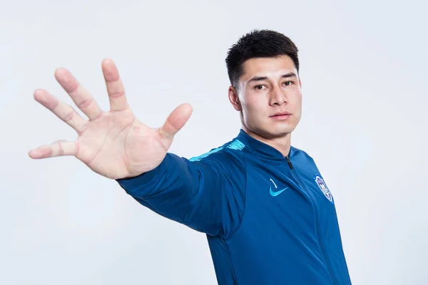 Exclusive Portrait Chinese Soccer Player Jia Tianjin Teda 2019 Chinese — Stock Photo, Image