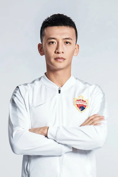 Exkluzivní Portrét Čínského Fotbalista Jin Qiang Shenzhen 2019 Čínské Fotbalové — Stock fotografie