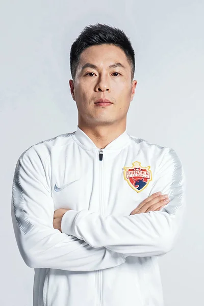 Exkluzivní Portrét Čínského Fotbalista Cai Jingyuan Shenzhen 2019 Čínské Fotbalové — Stock fotografie